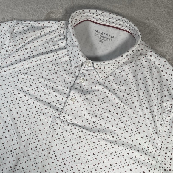Maelreg Other - Maelreg Performance Polo Shirt Men's 2XL White Spotted‎ Lightweight Golf UPF
